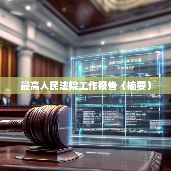 最高人民法院工作报告（摘要）