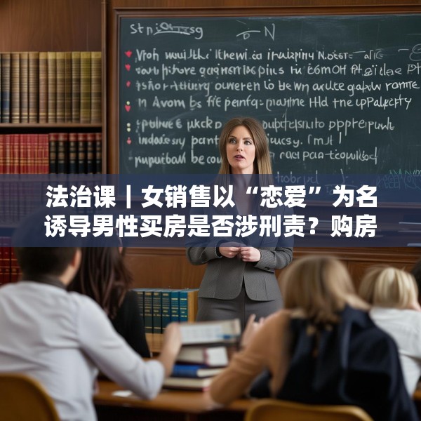 法治课｜女销售以“恋爱”为名诱导男性买房是否涉刑责？购房合同有效吗？