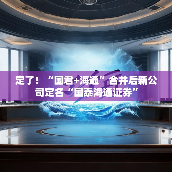 定了！“国君+海通”合并后新公司定名“国泰海通证券”