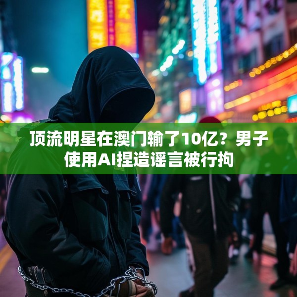 顶流明星在澳门输了10亿？男子使用AI捏造谣言被行拘