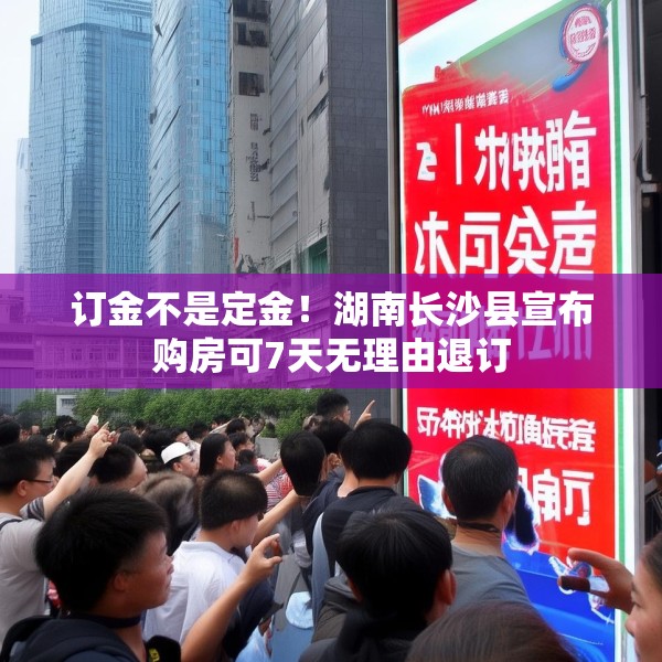 订金不是定金！湖南长沙县宣布购房可7天无理由退订