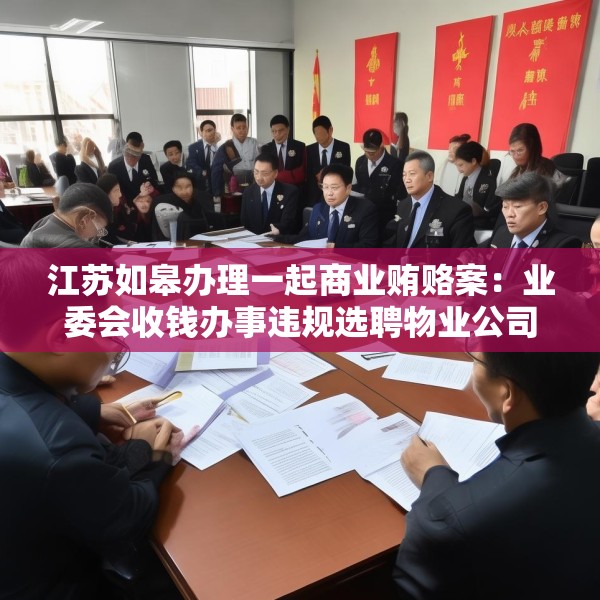 江苏如皋办理一起商业贿赂案：业委会收钱办事违规选聘物业公司