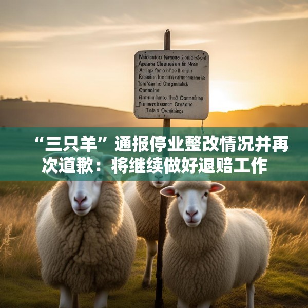 “三只羊”通报停业整改情况并再次道歉：将继续做好退赔工作