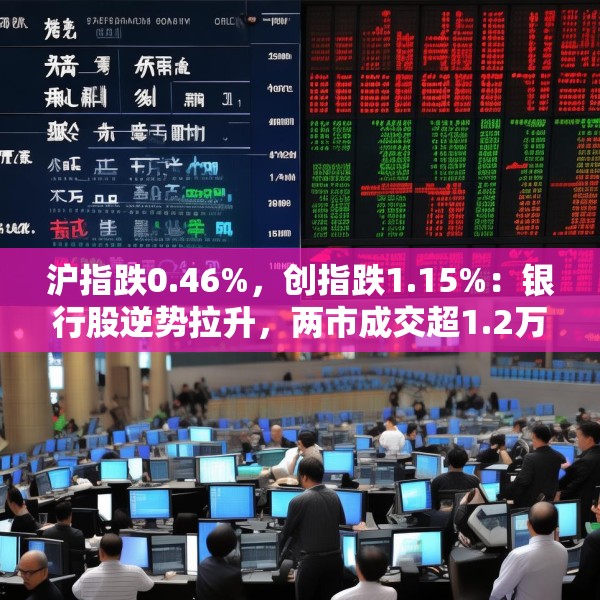 沪指跌0.46%，创指跌1.15%：银行股逆势拉升，两市成交超1.2万亿元