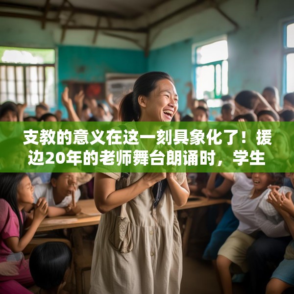 支教的意义在这一刻具象化了！援边20年的老师舞台朗诵时，学生突然出现给了个大大的拥抱