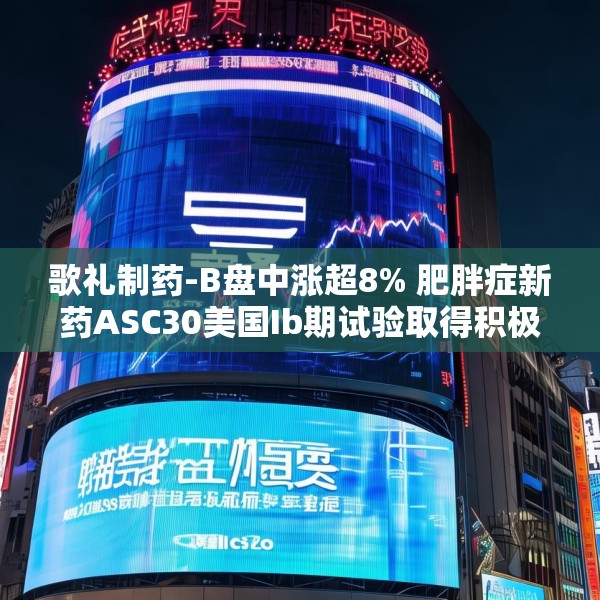 歌礼制药-B盘中涨超8% 肥胖症新药ASC30美国Ib期试验取得积极期中结果