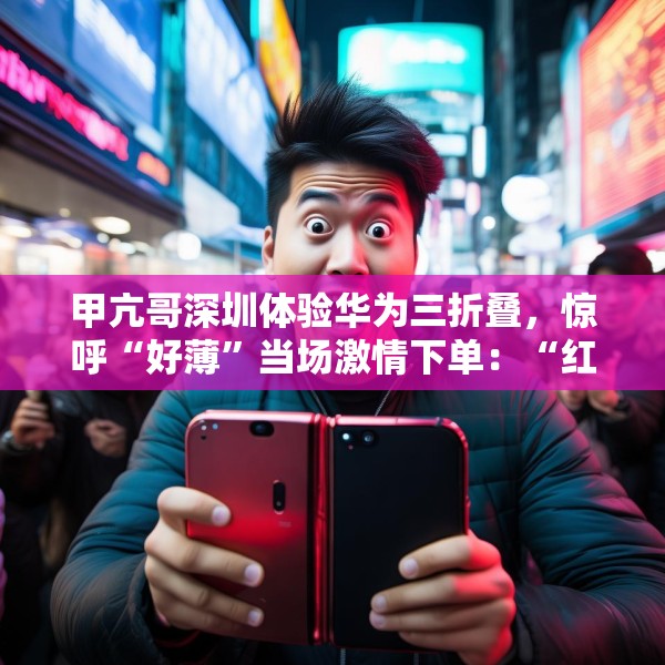 甲亢哥深圳体验华为三折叠，惊呼“好薄”当场激情下单：“红的黑的我都要！”