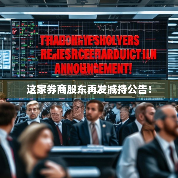 这家券商股东再发减持公告！