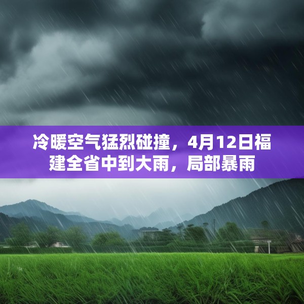 冷暖空气猛烈碰撞，4月12日福建全省中到大雨，局部暴雨