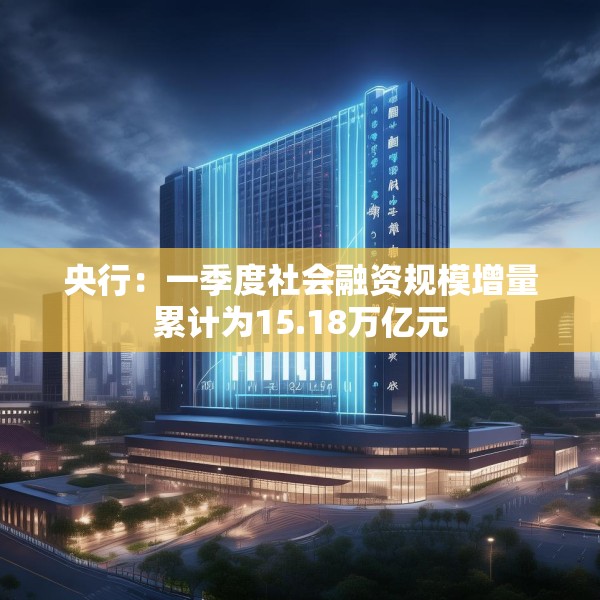 央行：一季度社会融资规模增量累计为15.18万亿元
