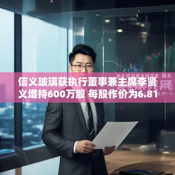 信义玻璃获执行董事兼主席李贤义增持600万股 每股作价为6.8148港元