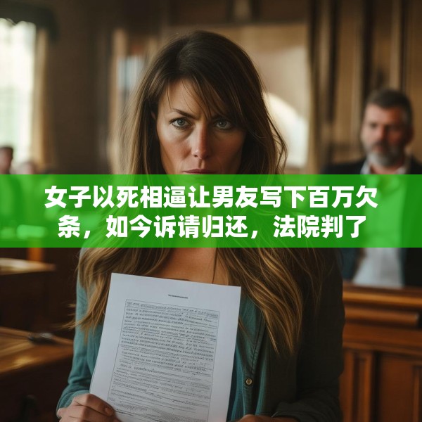 女子以死相逼让男友写下百万欠条，如今诉请归还，法院判了