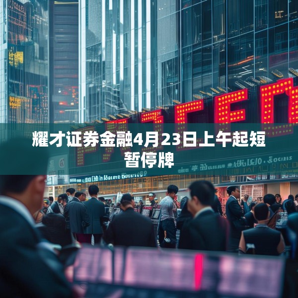耀才证券金融4月23日上午起短暂停牌