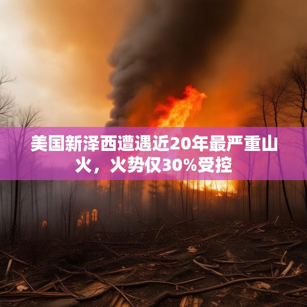 美国新泽西遭遇近20年最严重山火，火势仅30%受控