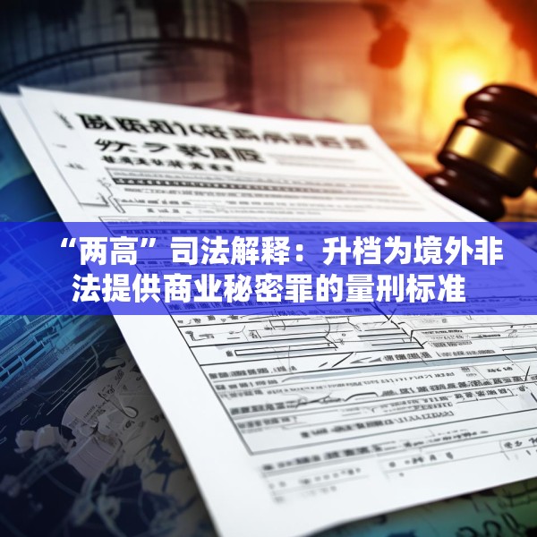 “两高”司法解释：升档为境外非法提供商业秘密罪的量刑标准