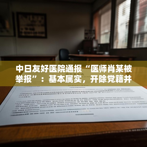 中日友好医院通报“医师肖某被举报”：基本属实，开除党籍并解聘