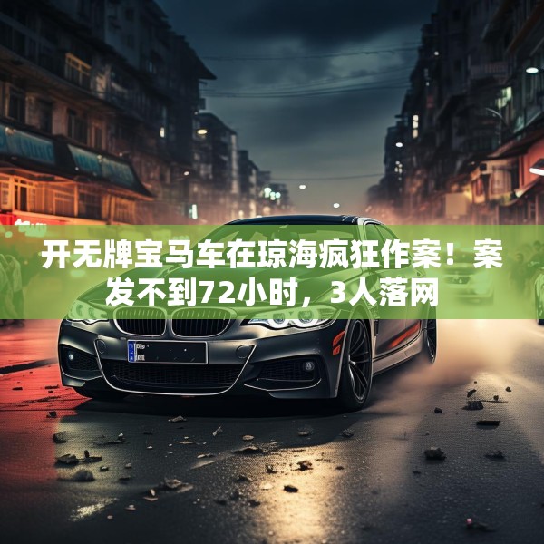 开无牌宝马车在琼海疯狂作案！案发不到72小时，3人落网