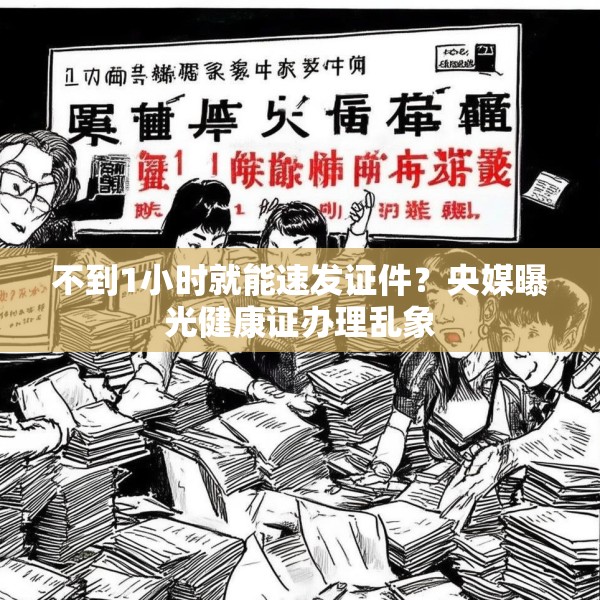 不到1小时就能速发证件？央媒曝光健康证办理乱象