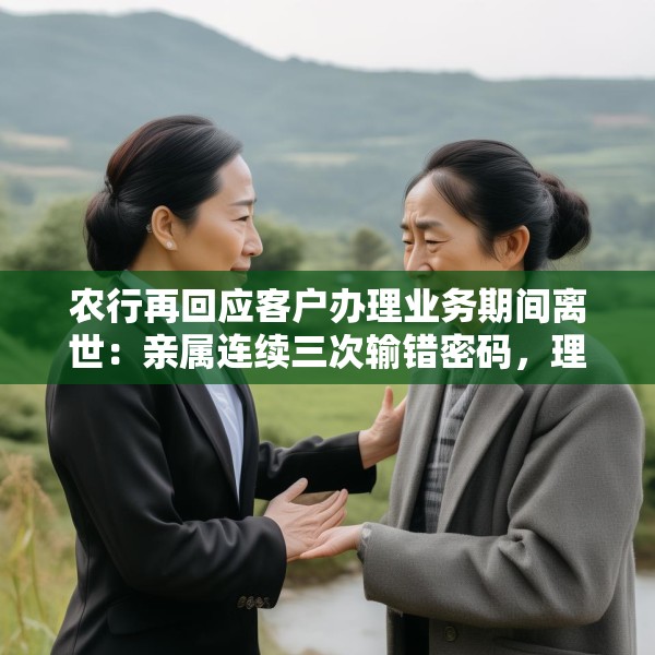 农行再回应客户办理业务期间离世：亲属连续三次输错密码，理解亲属悲痛，将协助做好善后