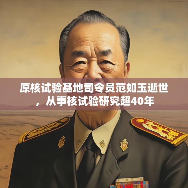 原核试验基地司令员范如玉逝世，从事核试验研究超40年