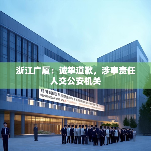 浙江广厦：诚挚道歉，涉事责任人交公安机关