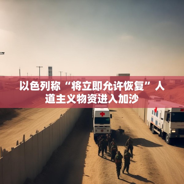 以色列称“将立即允许恢复”人道主义物资进入加沙