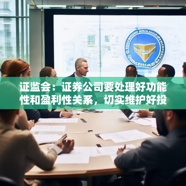 证监会：证券公司要处理好功能性和盈利性关系，切实维护好投资者利益