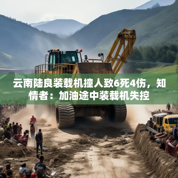 云南陆良装载机撞人致6死4伤，知情者：加油途中装载机失控