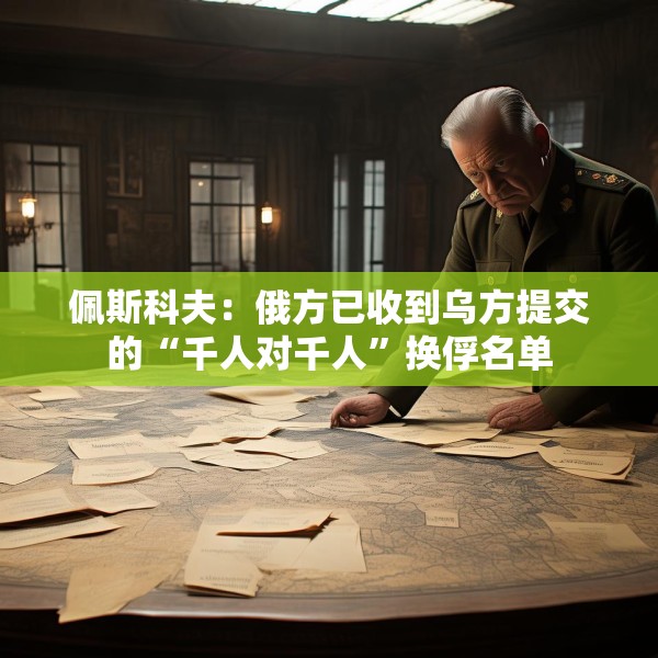 佩斯科夫：俄方已收到乌方提交的“千人对千人”换俘名单
