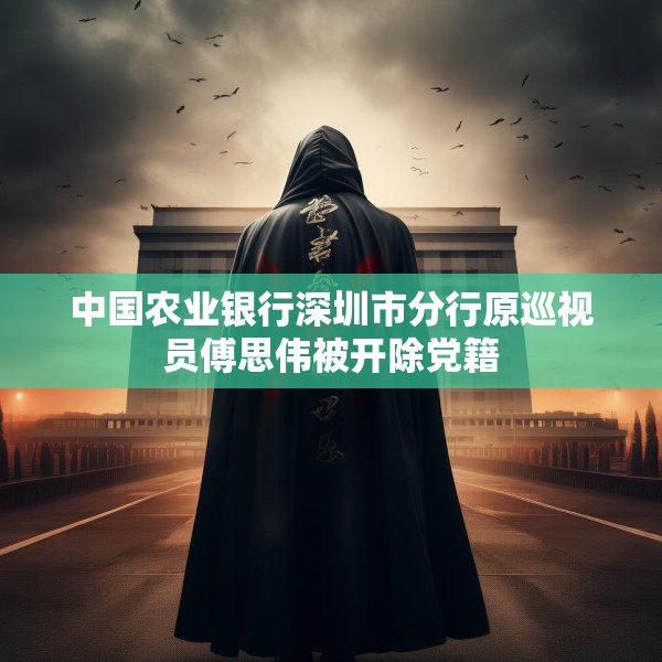 中国农业银行深圳市分行原巡视员傅思伟被开除党籍
