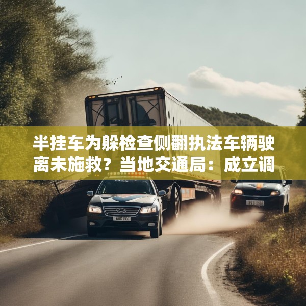 半挂车为躲检查侧翻执法车辆驶离未施救？当地交通局：成立调查组
