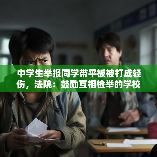 中学生举报同学带平板被打成轻伤，法院：鼓励互相检举的学校应担责三成
