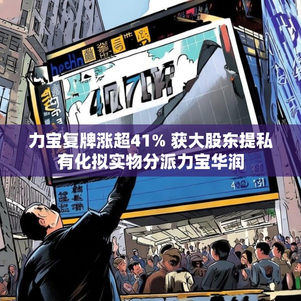 力宝复牌涨超41% 获大股东提私有化拟实物分派力宝华润