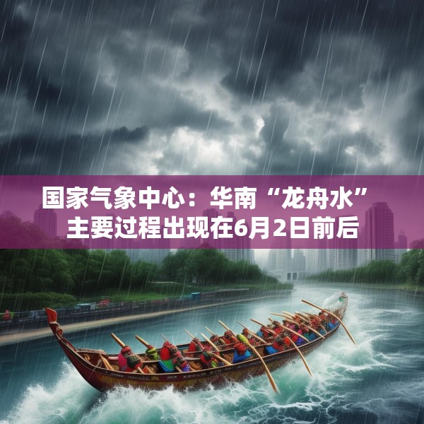 国家气象中心：华南“龙舟水” 主要过程出现在6月2日前后