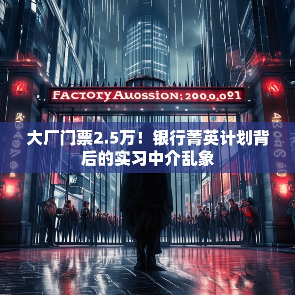 大厂门票2.5万！银行菁英计划背后的实习中介乱象