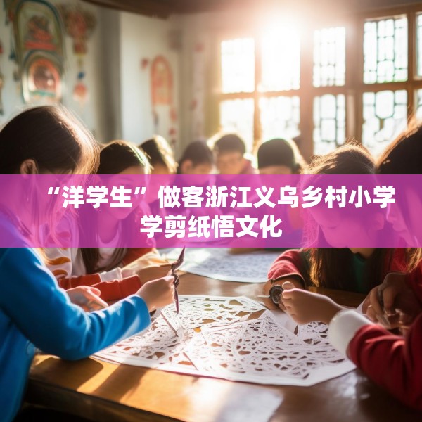 “洋学生”做客浙江义乌乡村小学学剪纸悟文化