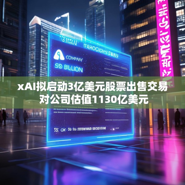 xAI拟启动3亿美元股票出售交易 对公司估值1130亿美元