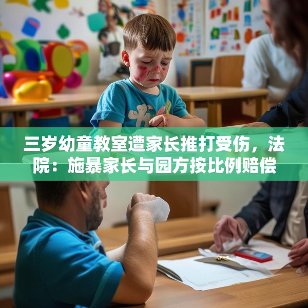 三岁幼童教室遭家长推打受伤，法院：施暴家长与园方按比例赔偿