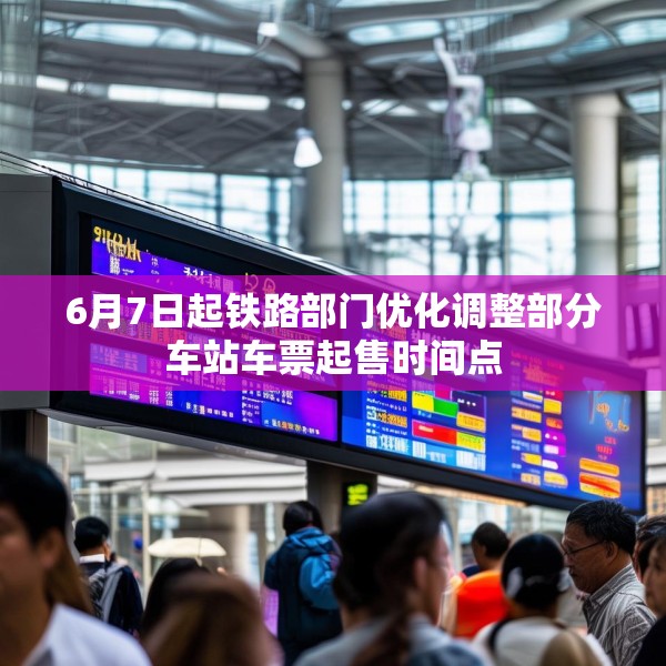6月7日起铁路部门优化调整部分车站车票起售时间点