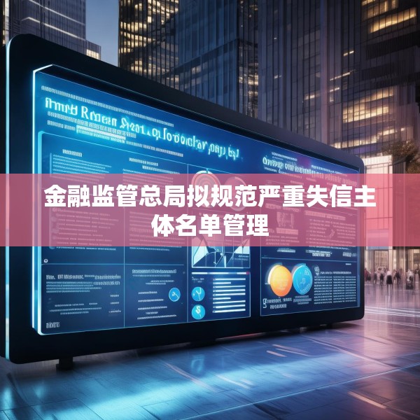 金融监管总局拟规范严重失信主体名单管理