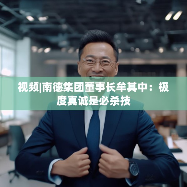 视频|南德集团董事长牟其中：极度真诚是必杀技