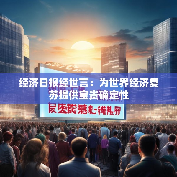 经济日报经世言：为世界经济复苏提供宝贵确定性