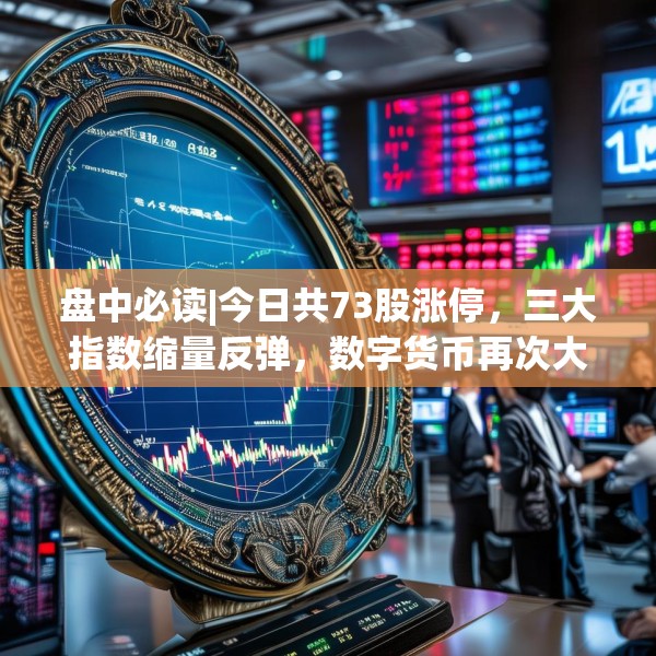 盘中必读|今日共73股涨停，三大指数缩量反弹，数字货币再次大涨